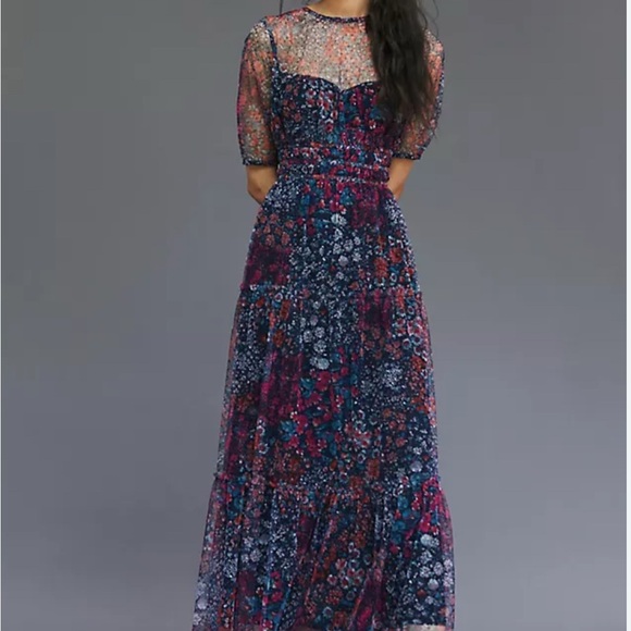 Maeve Ruched Floral Maxi Dress - Picture 6 of 6